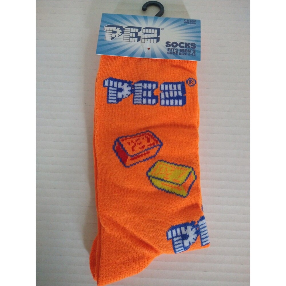 NEW Men's Kids Womens Unisex CRAZY Fun PEZ CANDY Novelty Logo Crew Socks 6 - 12